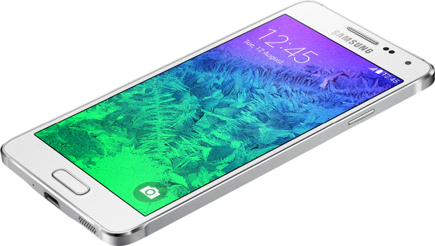 Samsung Galaxy Alpha sm g850f dazzling wit schuin