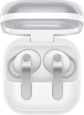 Samsung Galaxy Buds 4 Pro white case front opened