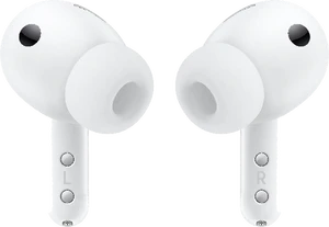 Samsung Galaxy Buds 4 Pro white earbuds in side