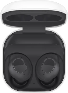 Samsung Galaxy Buds FE grå sag Åbnet top