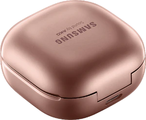 Samsung Galaxy Buds Live bronze case front top right side