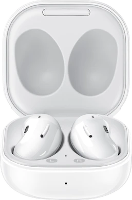 Samsung Galaxy Buds Live case white front bottom opened