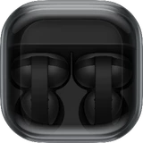 Samsung Galaxy Buds On black case top closed