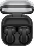 Samsung Galaxy Buds On black case top opened