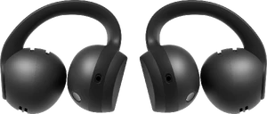 Samsung Galaxy Buds On black earbuds front
