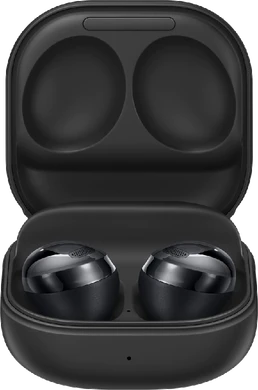 Samsung Galaxy Buds Pro zwart case voorkant onderkant geopend