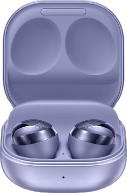 Samsung Galaxy Buds Pro paars case geopend voorkant onderkant