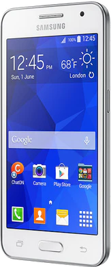 Samsung Galaxy Core 2 dynamic weiß schräg rechte Seite