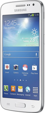 Samsung Galaxy Core LTE wit schuin rechterzijkant