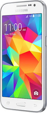 Samsung Galaxy Core Prime aslant bianco