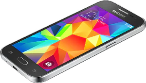 Samsung Galaxy core prime value edition grau Unterseite schräg