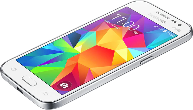 Samsung Galaxy Core Prime VE Duos wit rechterzijkant onderkant schuin