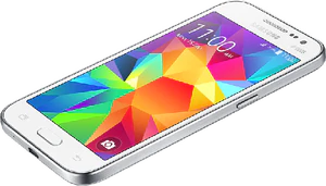 Samsung Galaxy Core Prime VE Duos weiß rechte Seite Unterseite schräg