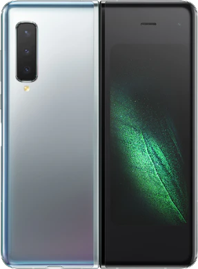 Samsung Galaxy Fold grijs achterkant geopend