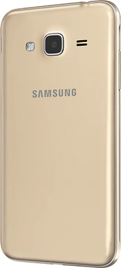 Samsung Galaxy j3 2016 goud achterkant linkerzijkant