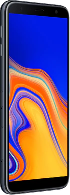 Samsung Galaxy j4 plus svart foran venstre side