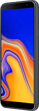 Samsung Galaxy j4 plus svart foran høyre side