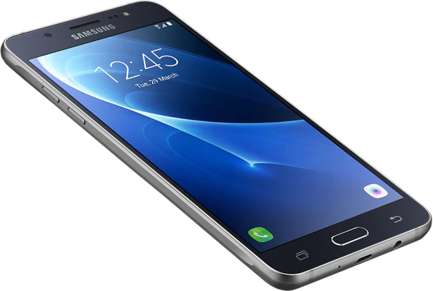 Samsung Galaxy j5 2016 duos zwart schuin Samsung Galaxy j5 2016 duos zwart schuin