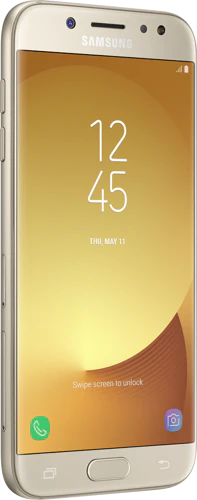 Samsung Galaxy j5 2017 goud voorkant linkerzijkant
