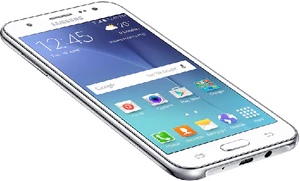 Samsung Galaxy J5 white bottom tilted ed