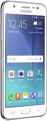 Samsung Galaxy J5 white front left side