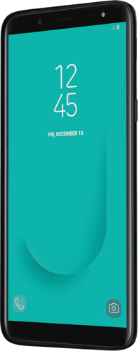 Samsung Galaxy J6 zwart voorkant rechterzijkant