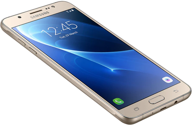 Samsung Galaxy j7 2016 goud schuin