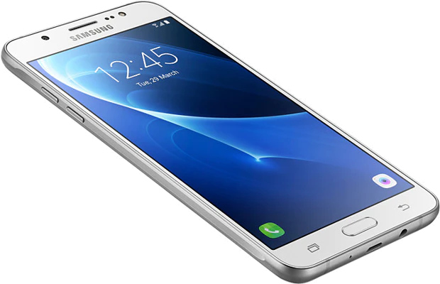 Samsung Galaxy j7 2016 wit schuin