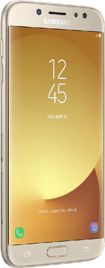 Samsung Galaxy j7 2017 goud voorkant linkerzijkant
