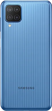 Samsung Galaxy M12 blå tillbaka