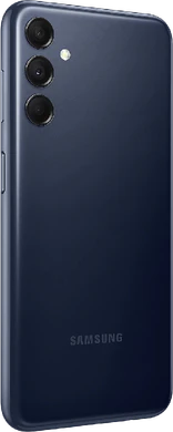 Samsung Galaxy M14 5G dark blauw achterkant rechterzijkant