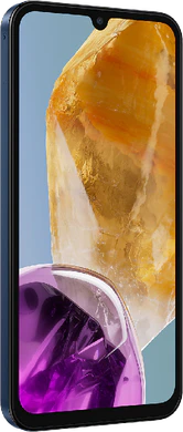 Samsung Galaxy M15 5G dark blå front vänster sida