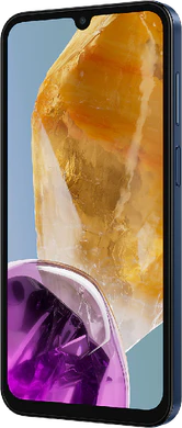 Samsung Galaxy M15 5G dark blå front höger sida