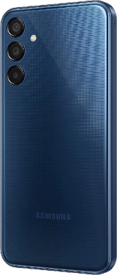Samsung Galaxy M15 5G dark blå tillbaka vänster sida