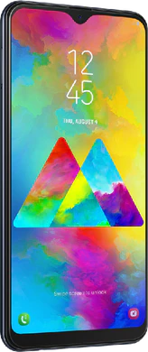 Samsung Galaxy M20 zwart voorkant linkerzijkant