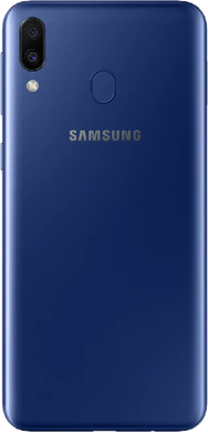 Samsung Galaxy M20 blauw achterkant