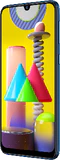 Samsung Galaxy M31 blå front höger sida