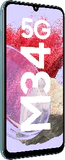 Samsung Galaxy M34 5G blauw voorkant linkerzijkant