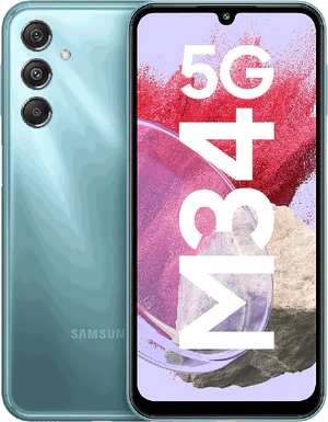 Samsung Galaxy M34 5G blauw overzicht