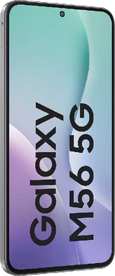Samsung Galaxy M36 5G zwart voorkant linkerzijkant