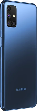 Samsung Galaxy M51 blå tillbaka höger sida