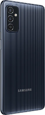 Samsung Galaxy M52 5G zwart achterkant rechterzijkant