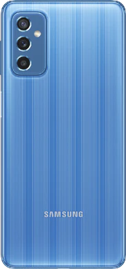 Samsung Galaxy M52 5G blauw achterkant