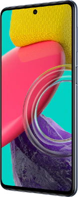 Samsung Galaxy M53 5G blauw voorkant rechterzijkant