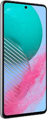 Samsung Galaxy M54 zilver voorkant linkerzijkant
