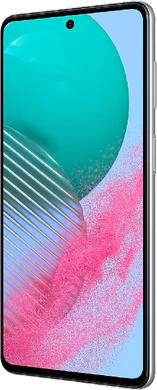 Samsung Galaxy M54 zilver voorkant rechterzijkant