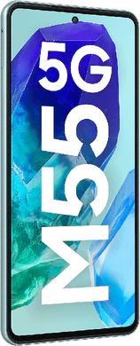 Samsung Galaxy M55 5G green front left side