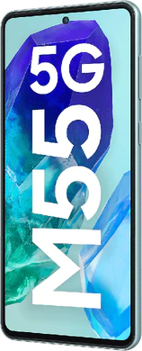 Samsung Galaxy M55 5G green front right side