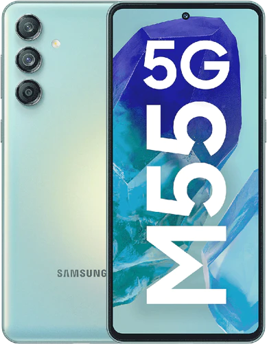 Samsung Galaxy M55 5G groen overzicht