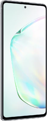 Samsung Galaxy Note 10 Lite sølv front venstre side